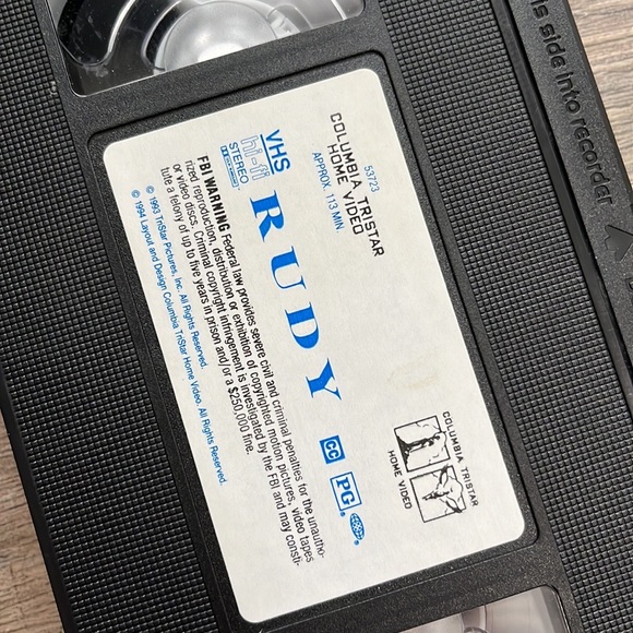 Rudy Vintage VHS Movie 1994~Bundle~ 2 For $20 Listings to save$$ - Picture 2 of 7